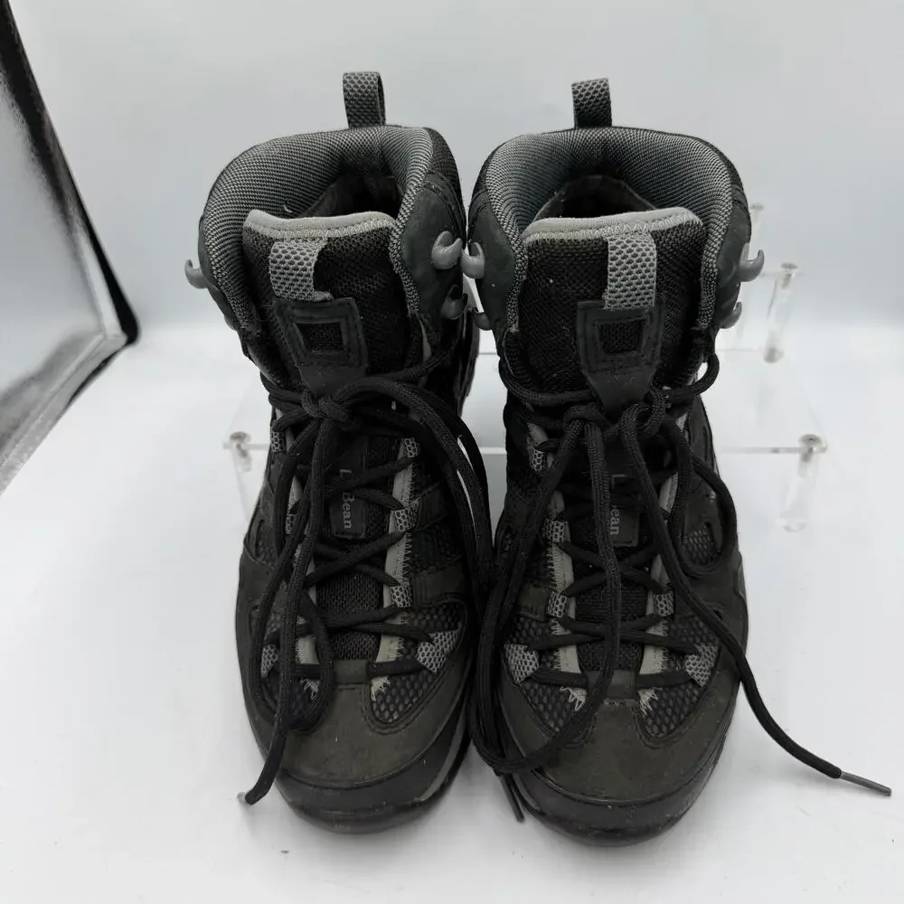 L.L.Bean Boots Mens Size 7.5M Black Nubuck Gore Tex Hiking Waterproof Ankle